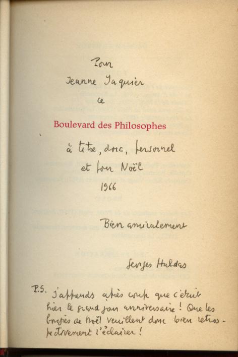 georges haldas boulevard des philosophes